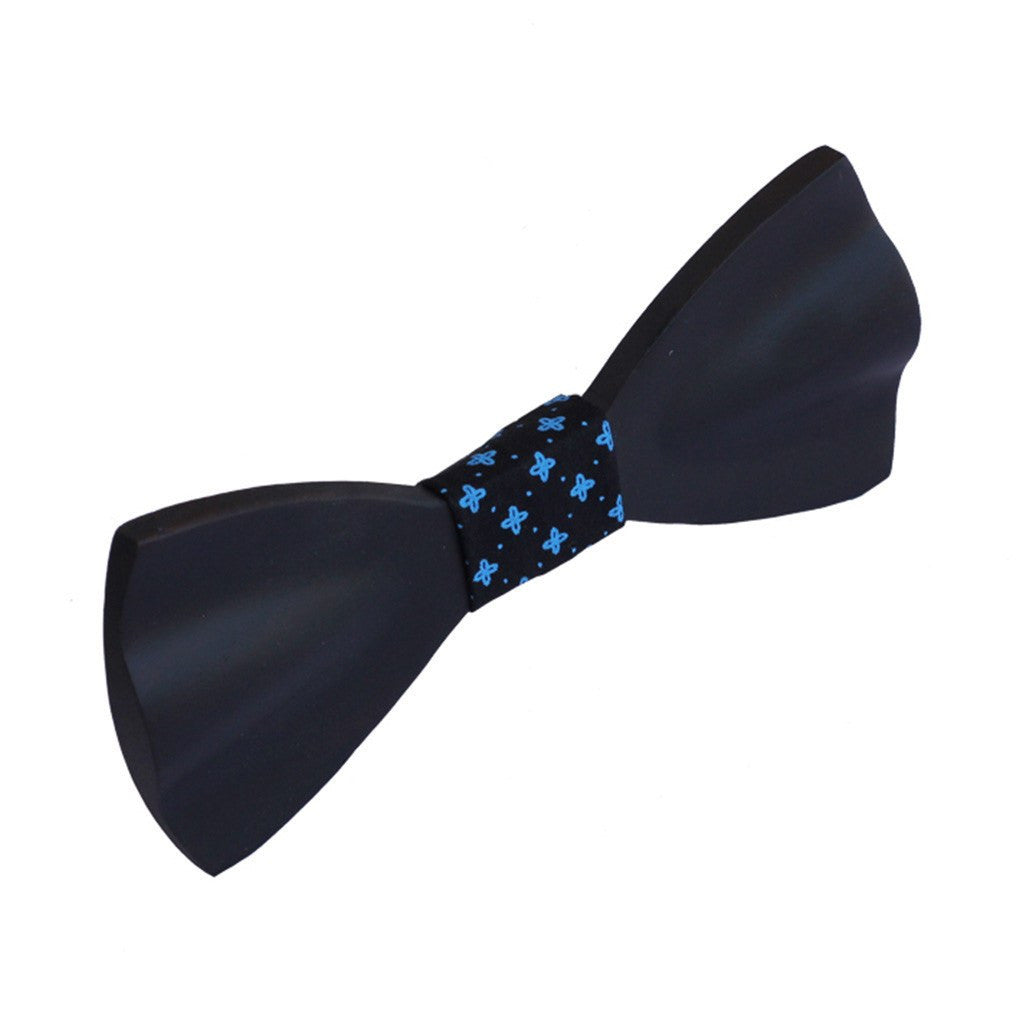 Bow Ties - The Fernandes - Black Wooden Bow Tie - Black Star
