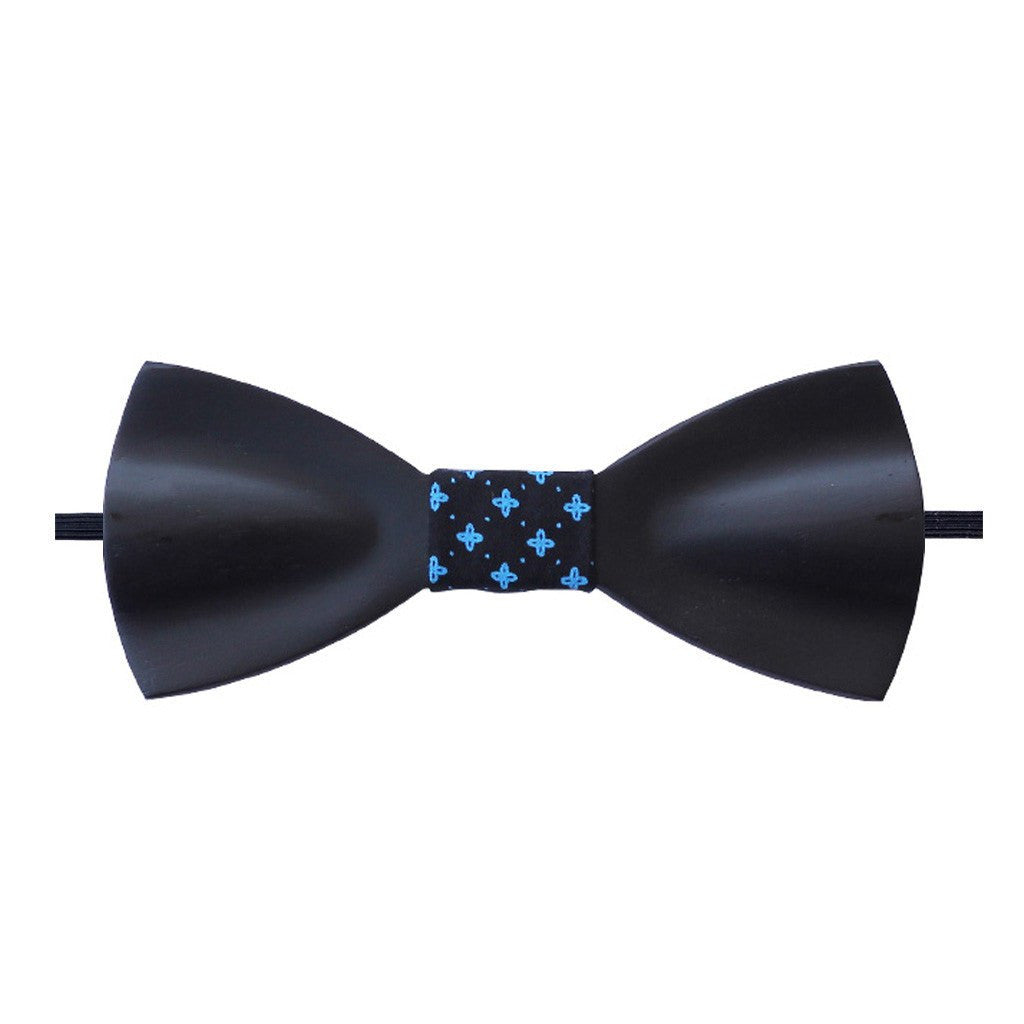 Bow Ties - The Fernandes - Black Wooden Bow Tie - Black Star