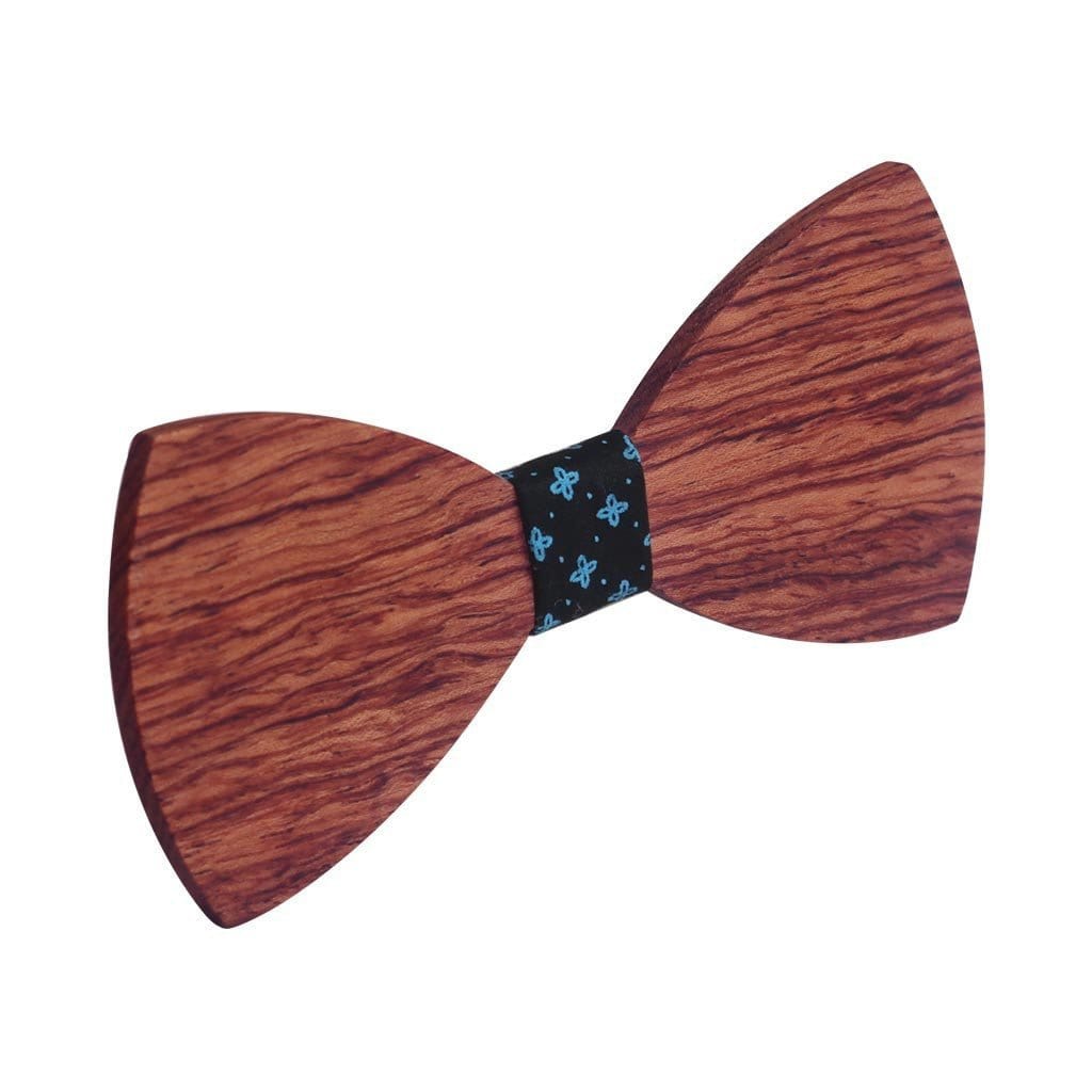 Bow Ties - The Riba - Red Wooden Bow Tie - Black Star