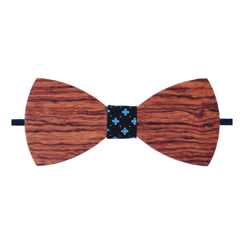 Bow Ties - The Riba - Red Wooden Bow Tie - Black Star