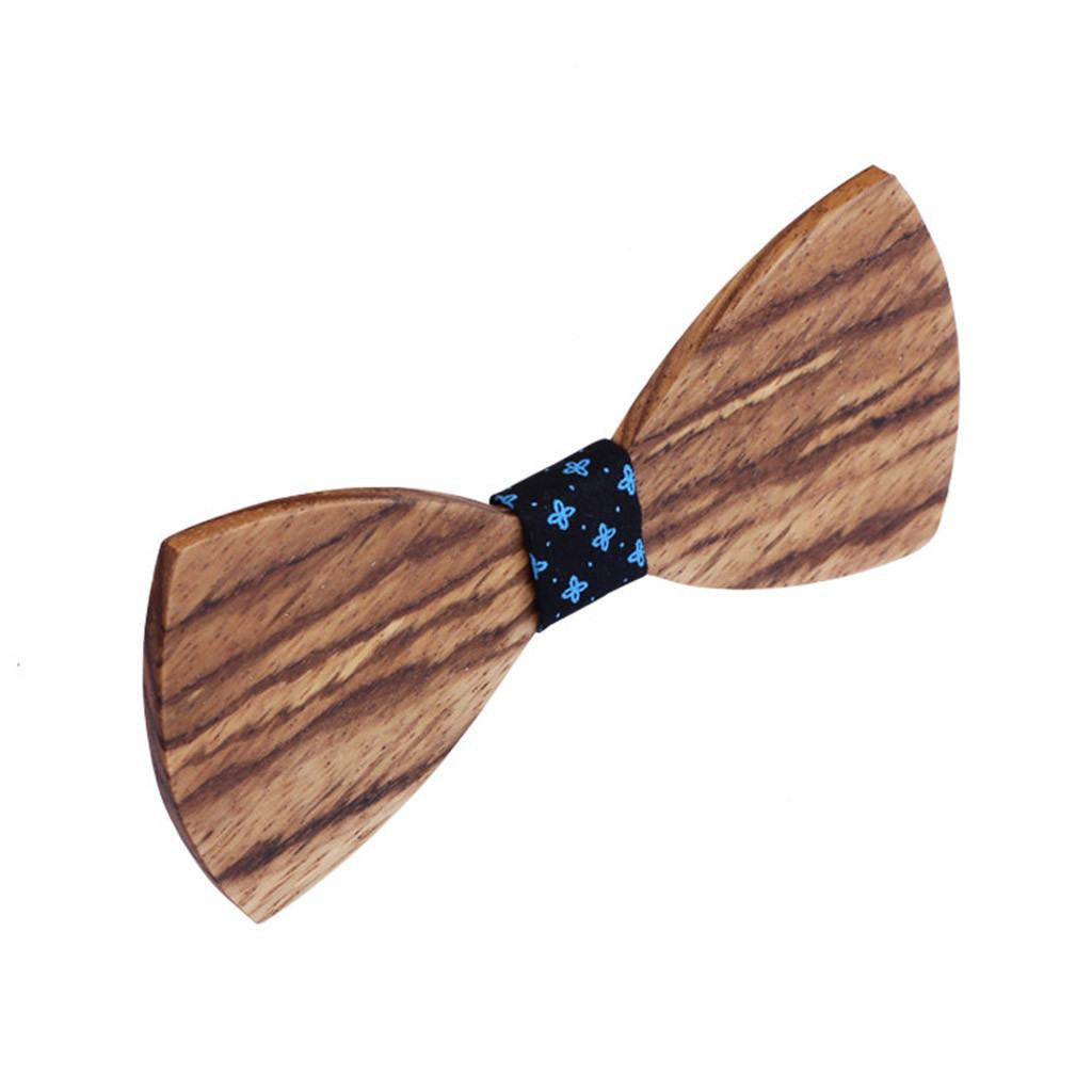 Bow Ties - The Sodhi - Brown Wooden Bow Tie - Black Star