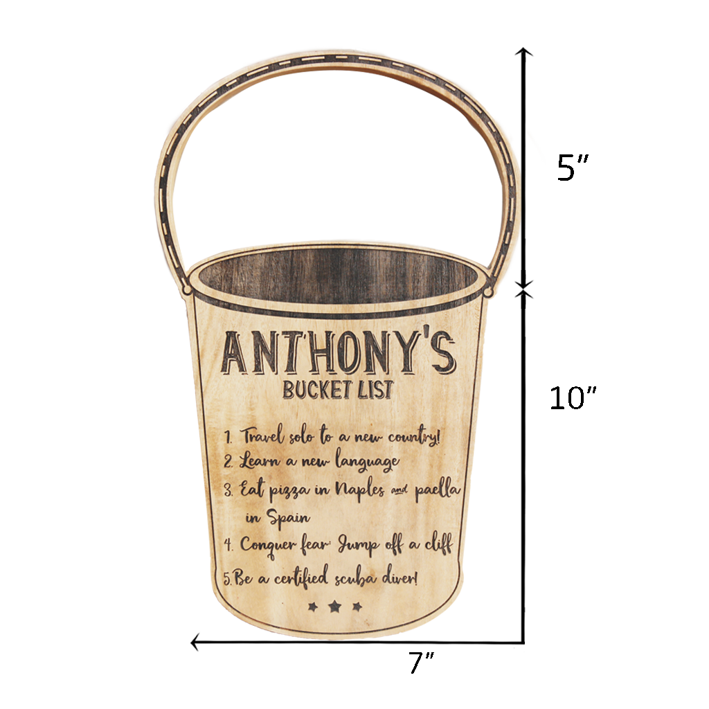 Bucket List Bucket | Ultimate Bucket List Sign | Wood Carved Sign ...