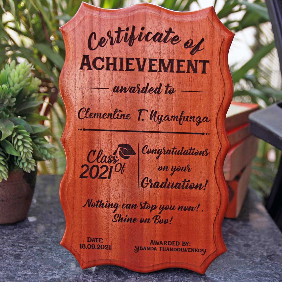 Personalized Wooden Graduation Certificate