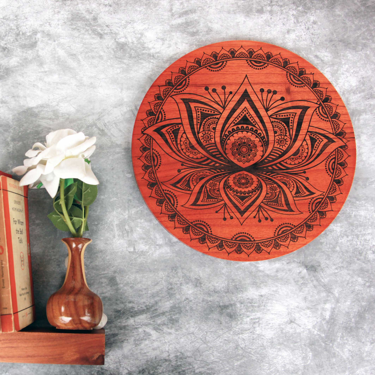 The Divine Lotus Carved Wooden Poster