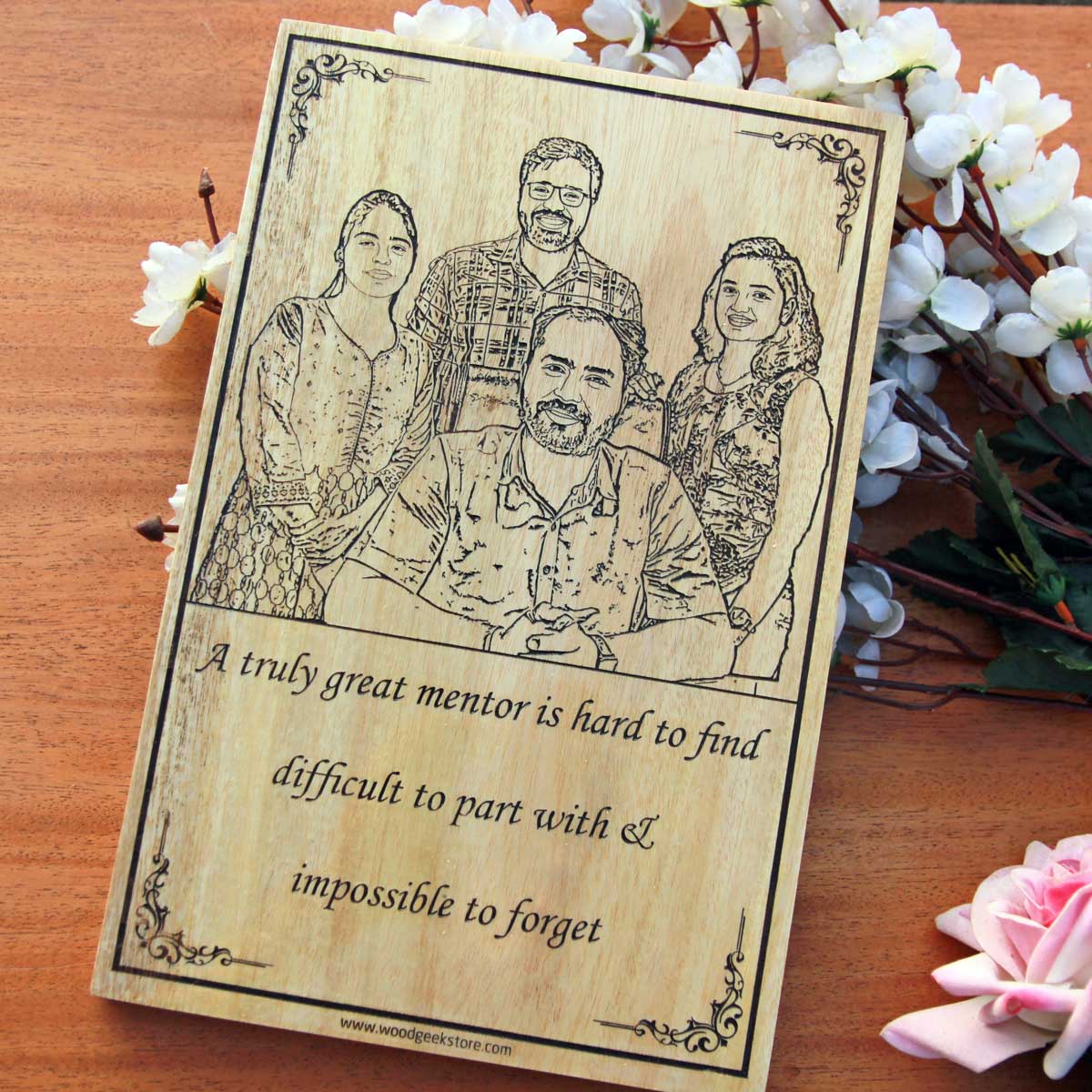 Thank You For Being Our Mentor Engraved Wood Frame For Teachers