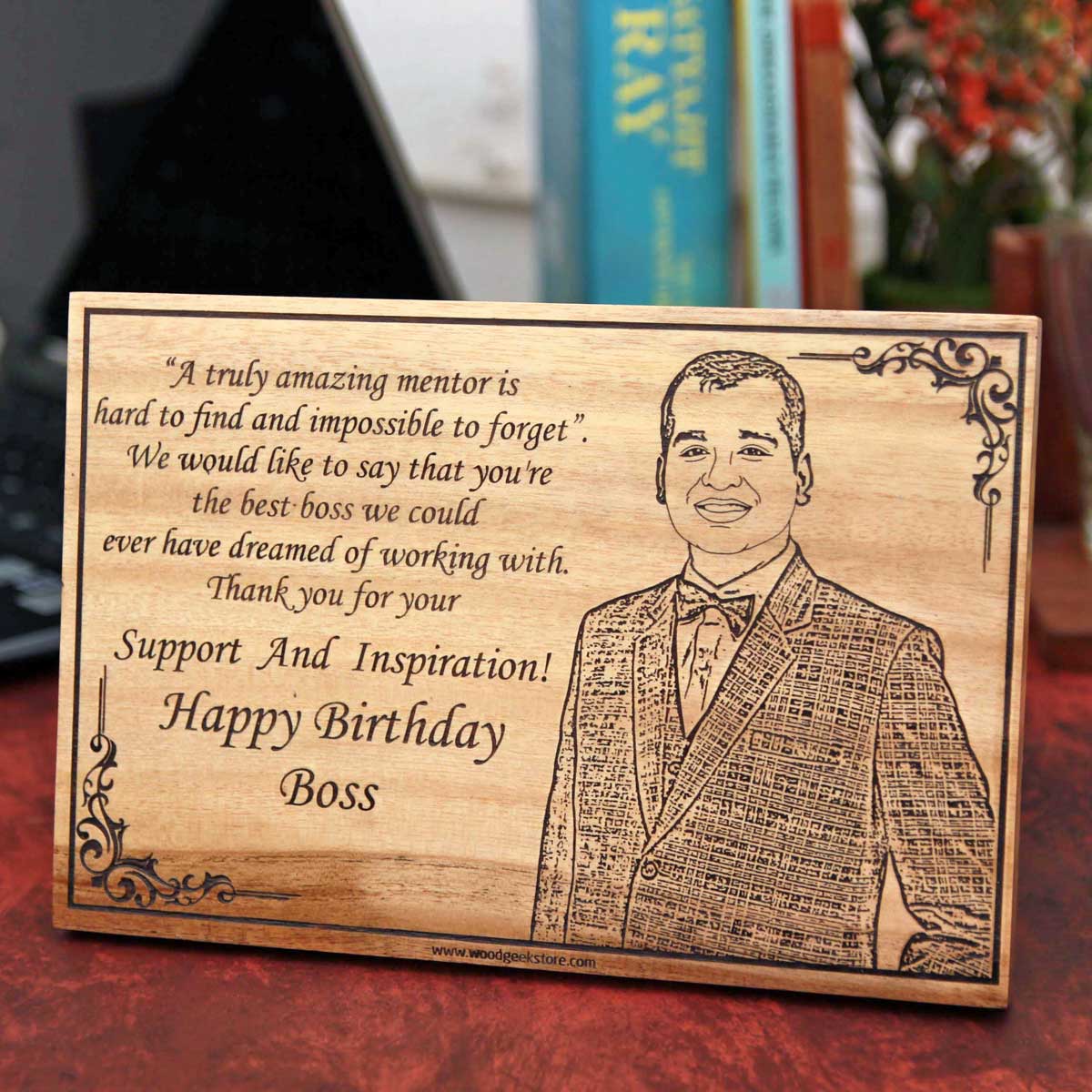 Happy Birthday Custom Engraved Wooden Poster