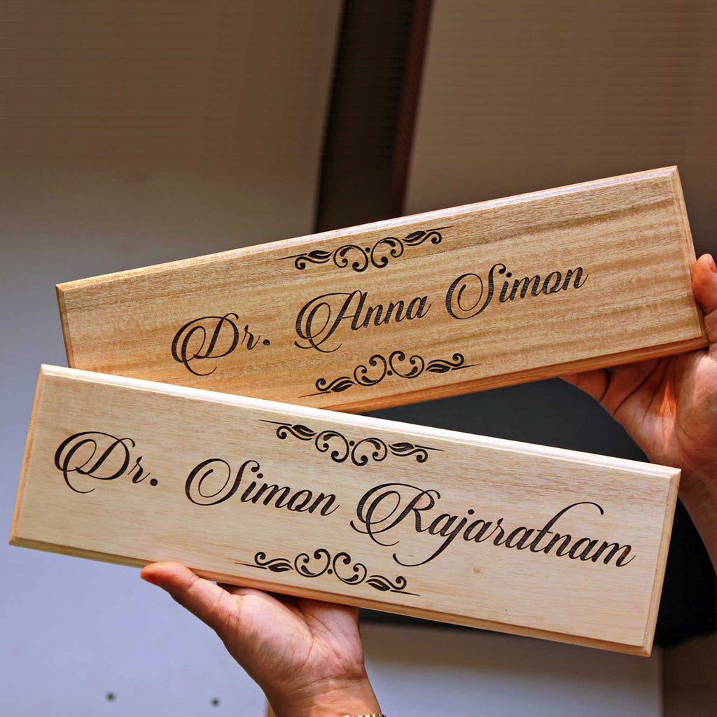 Personalized Wooden Nameplates For Desk | Home Nameplate