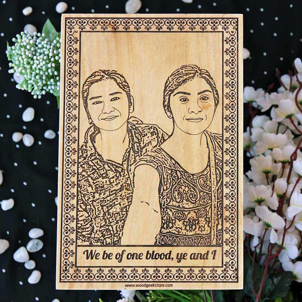 Custom Engraved World&#39;s Craziest Sister Wooden Frame