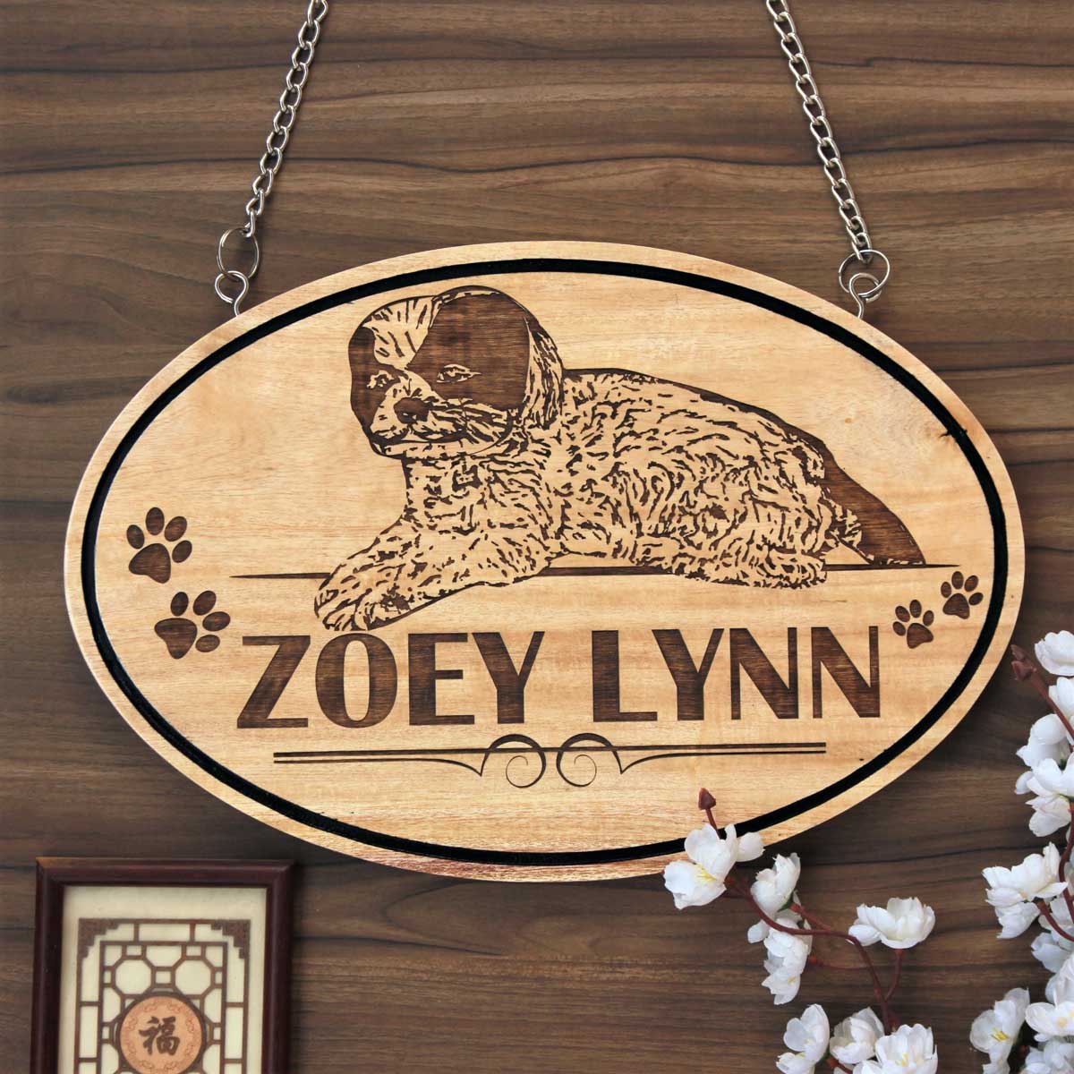 Engraved Hanging Wood Sign For Pet Homes - woodgeekstore
