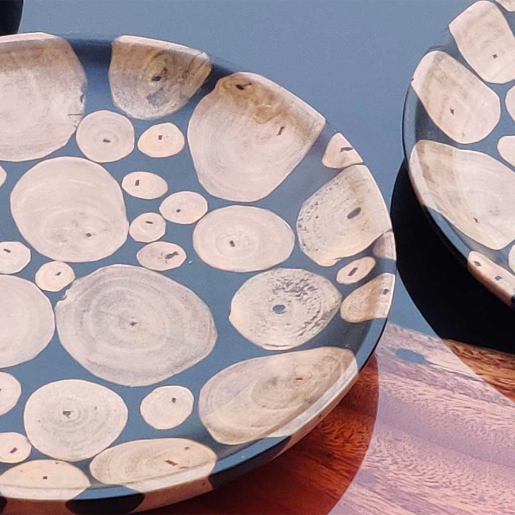 Reclaimed Wood & Epoxy Resin Side Plate Set | Handmade Wooden Plates