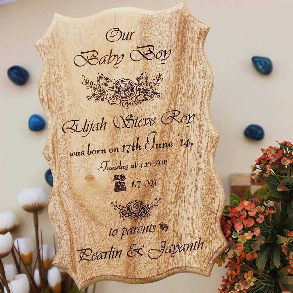 Personalized Wooden Baby Birth Certificate