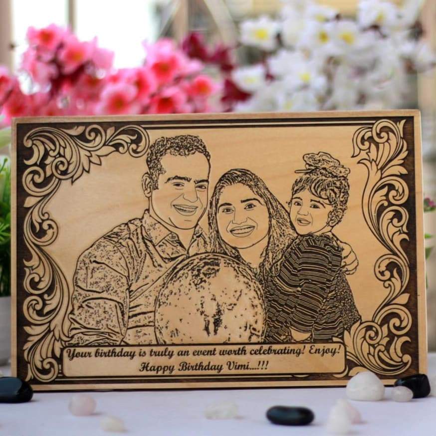 Rectangular Family Poster- Personalized Wooden Frame