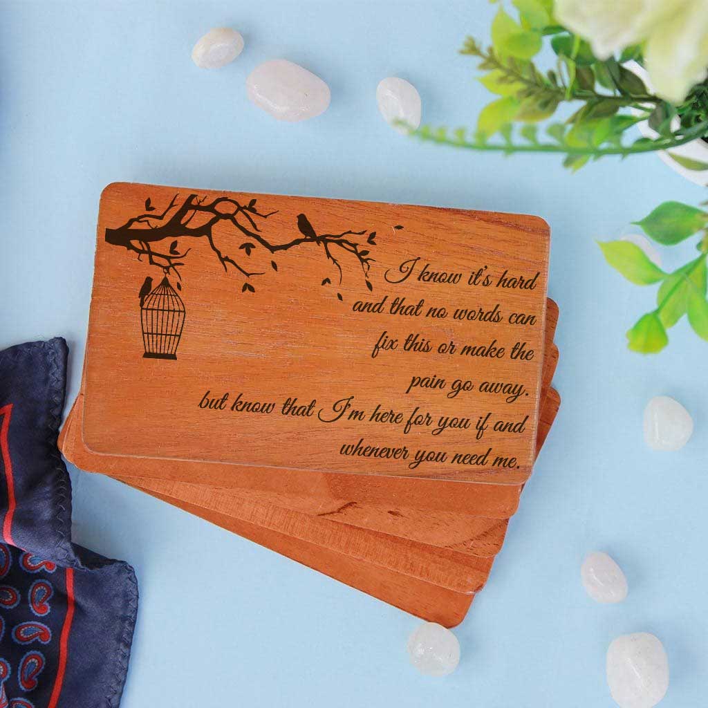 I Am Here For You, Friend: Set Of Personalized Wooden Cards