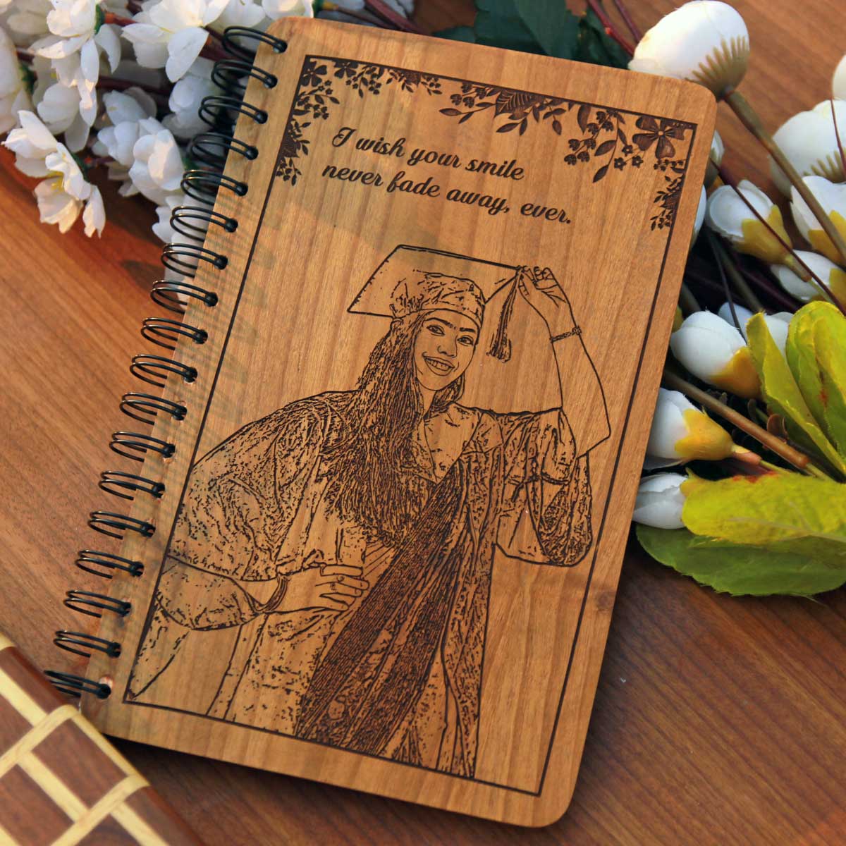 Engraved Wooden Graduation Diary | Custom Graduation Gift