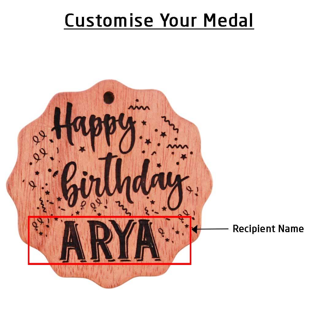 Wooden Medal with Ribbon