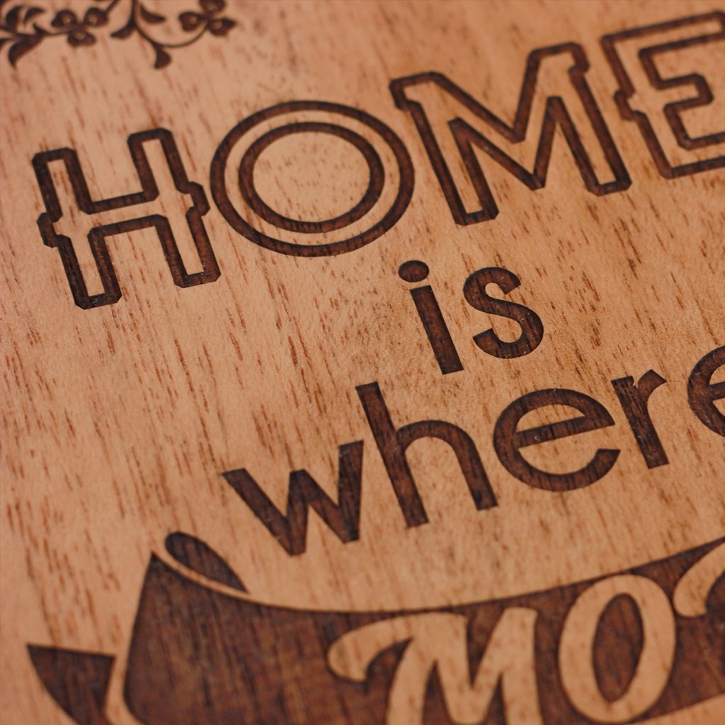 Home Is Where Mom Is Wood Carved Sign - Wooden Sign With Saying - Unique Gifts for Mom for Mother&#39;s Day by Woodgeek Store