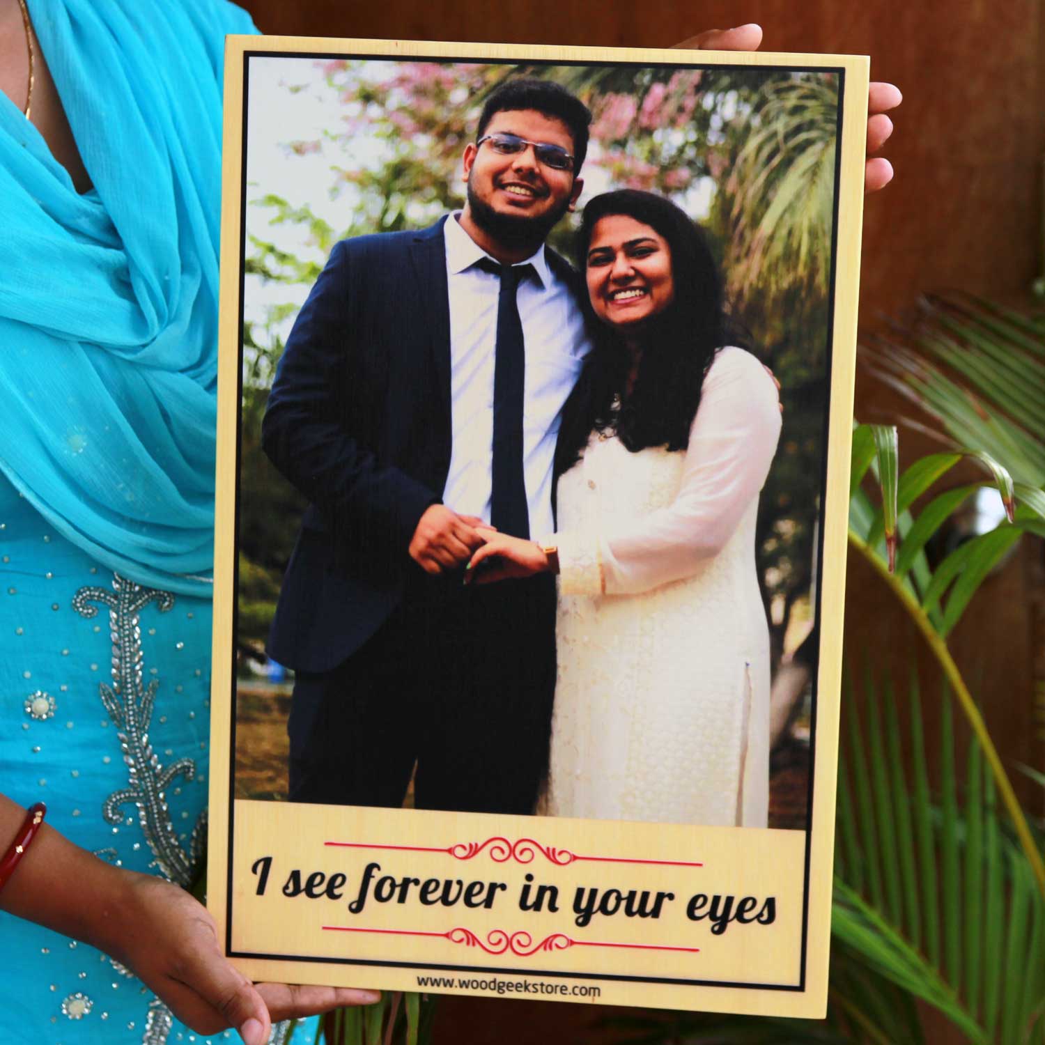 Forever In My Eyes Personalized Photo Print On Wood | Birthday Gift