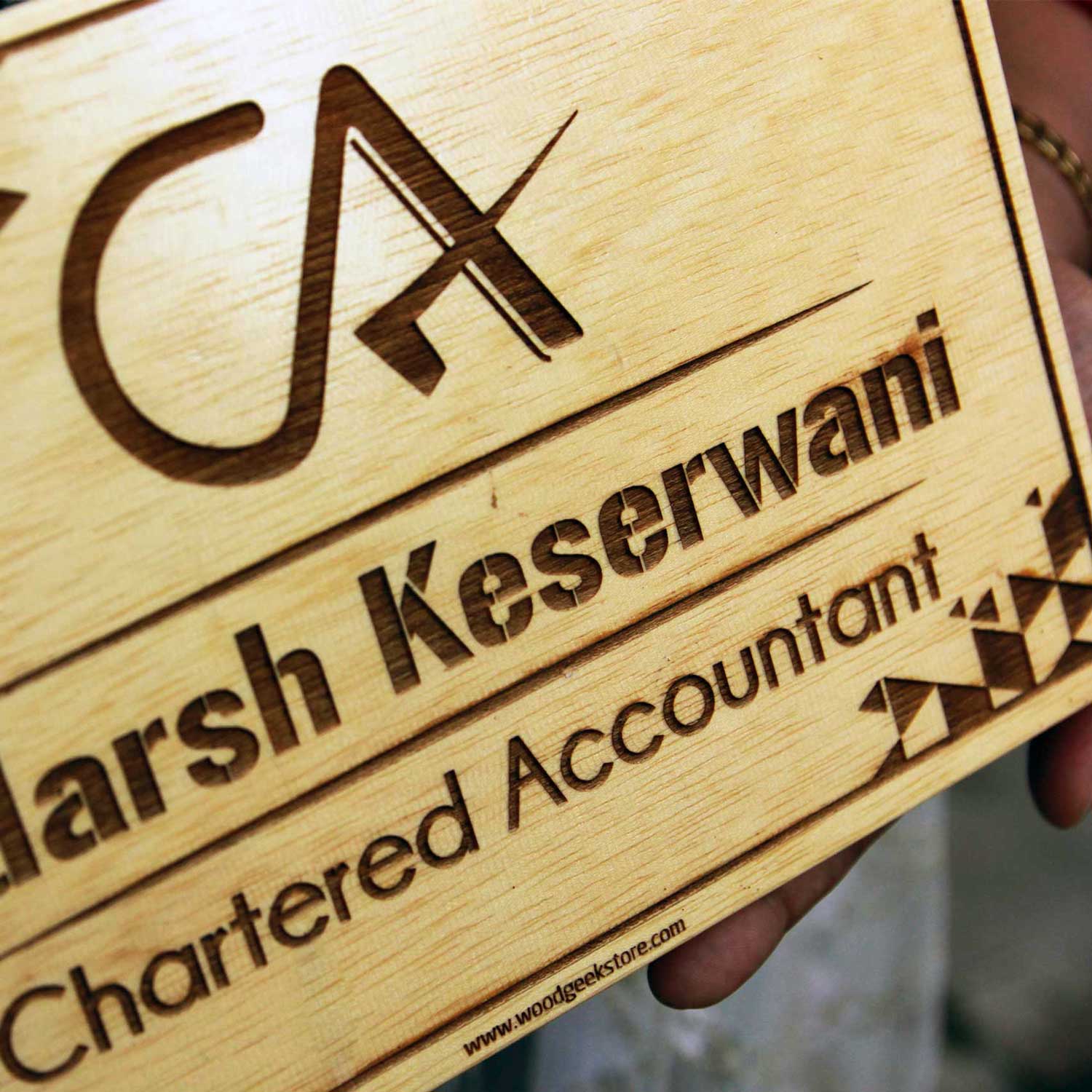 Large Wood Name Sign For Chartered Accountants | Custom Wood Sign