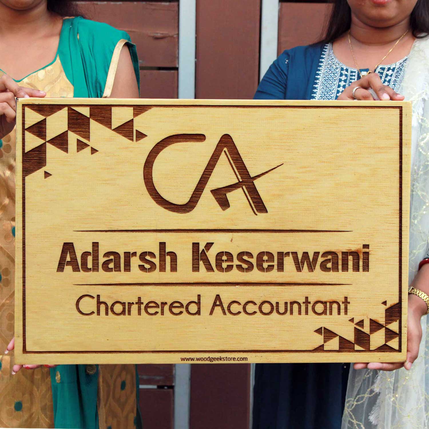 Large Wood Name Sign For Chartered Accountants | Custom Wood Sign