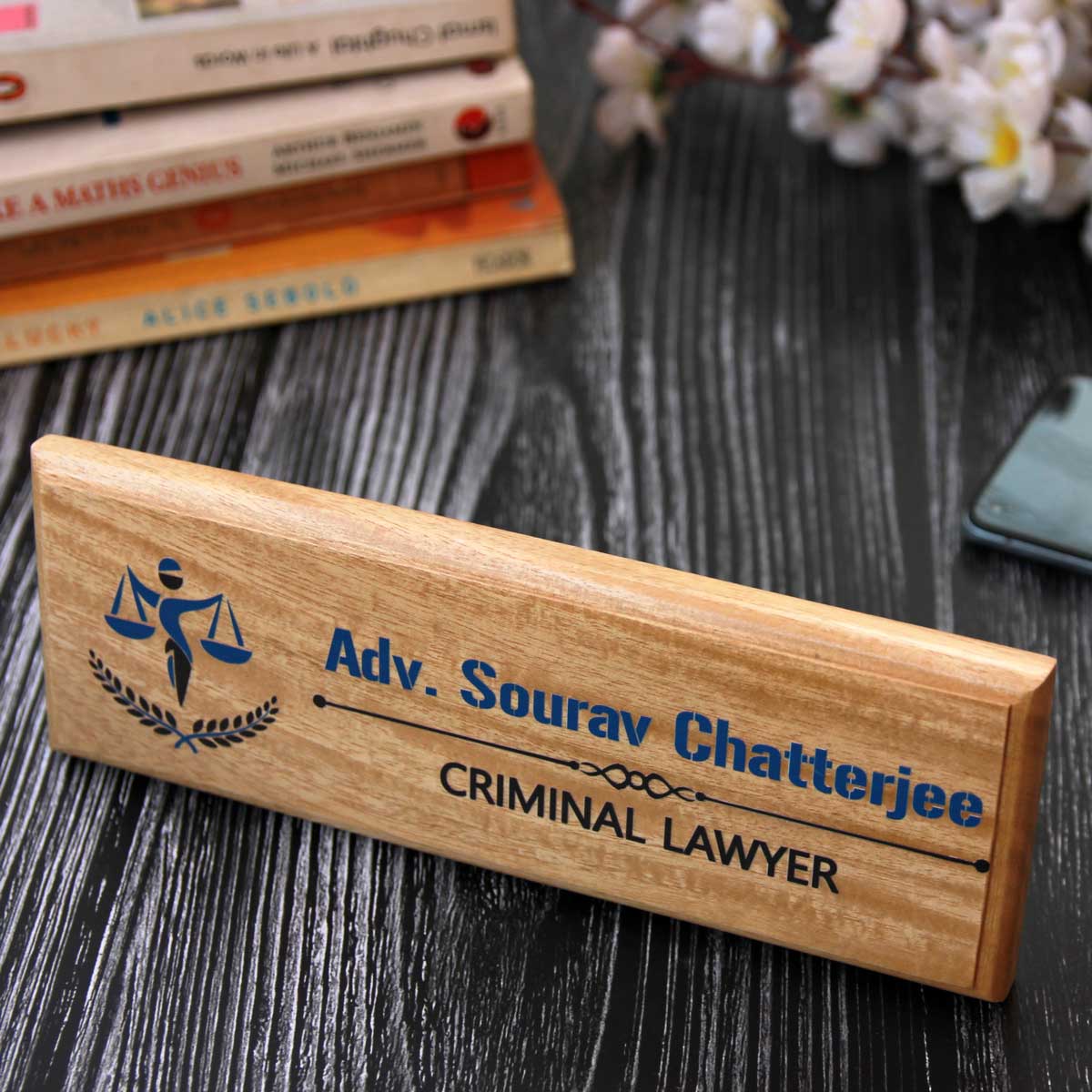 Wooden name plates discount