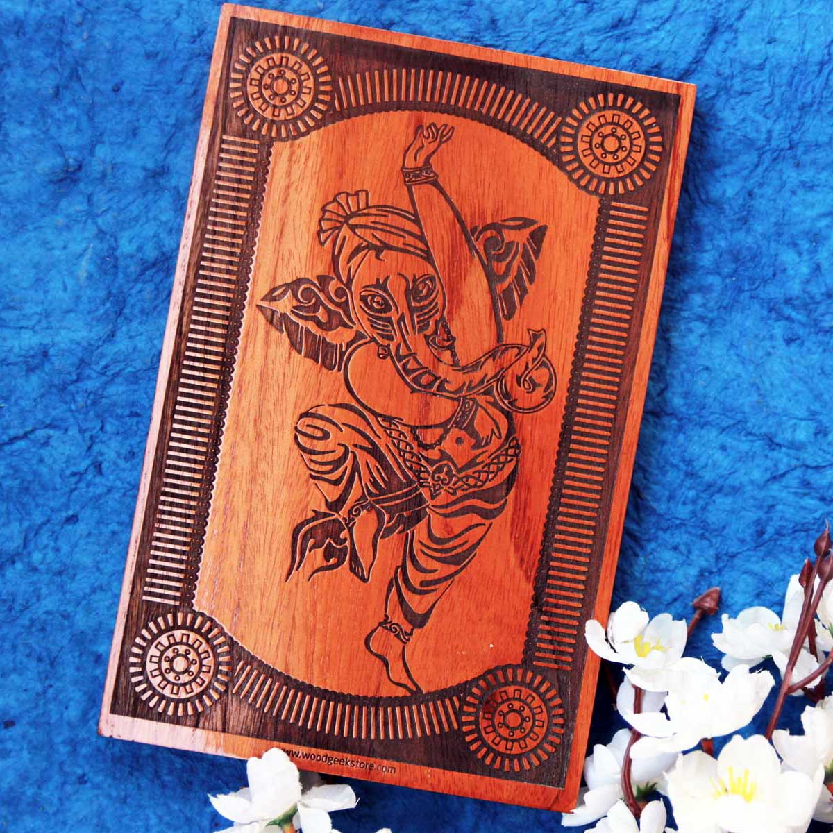 The Dancing Ganesha Carved Wooden Poster