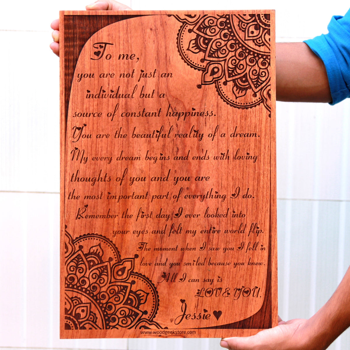 Love Letter For Husband &amp; Wife Engraved In Wood | Eternal Love Letter