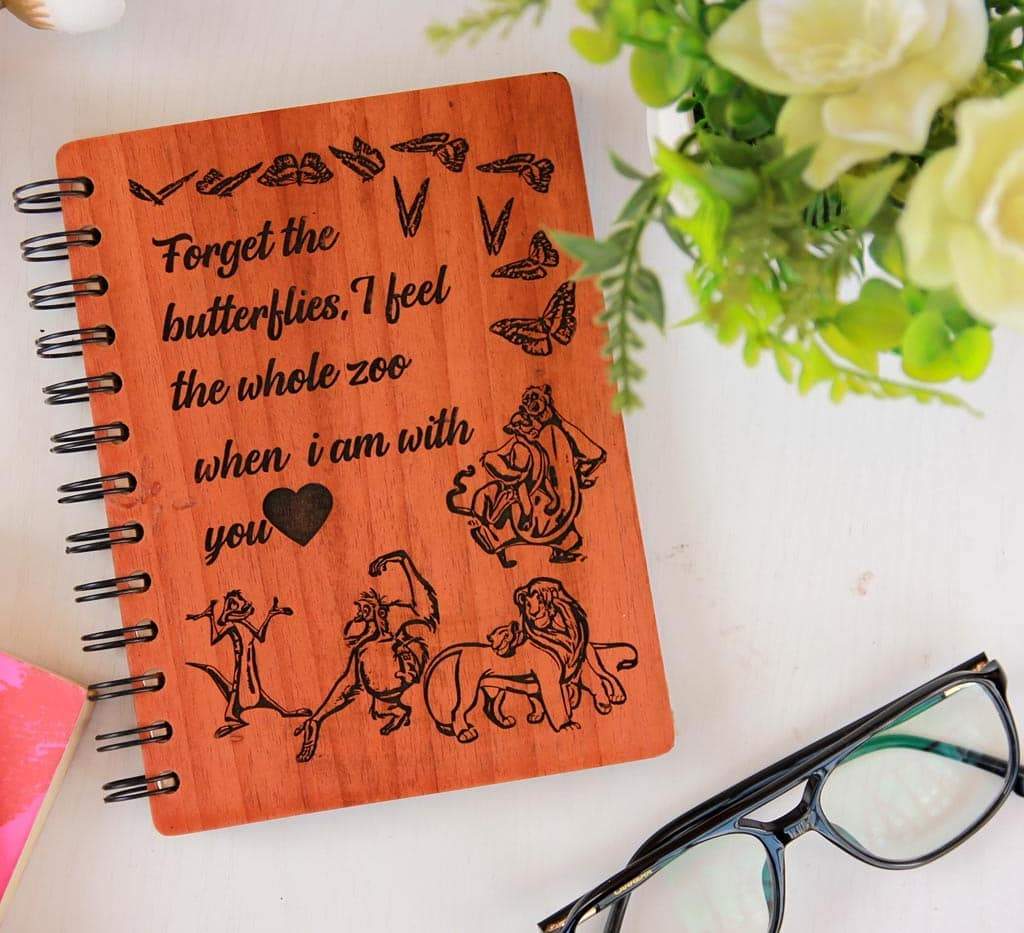 Forget The Butterflies - Personalized Wooden Notebook
