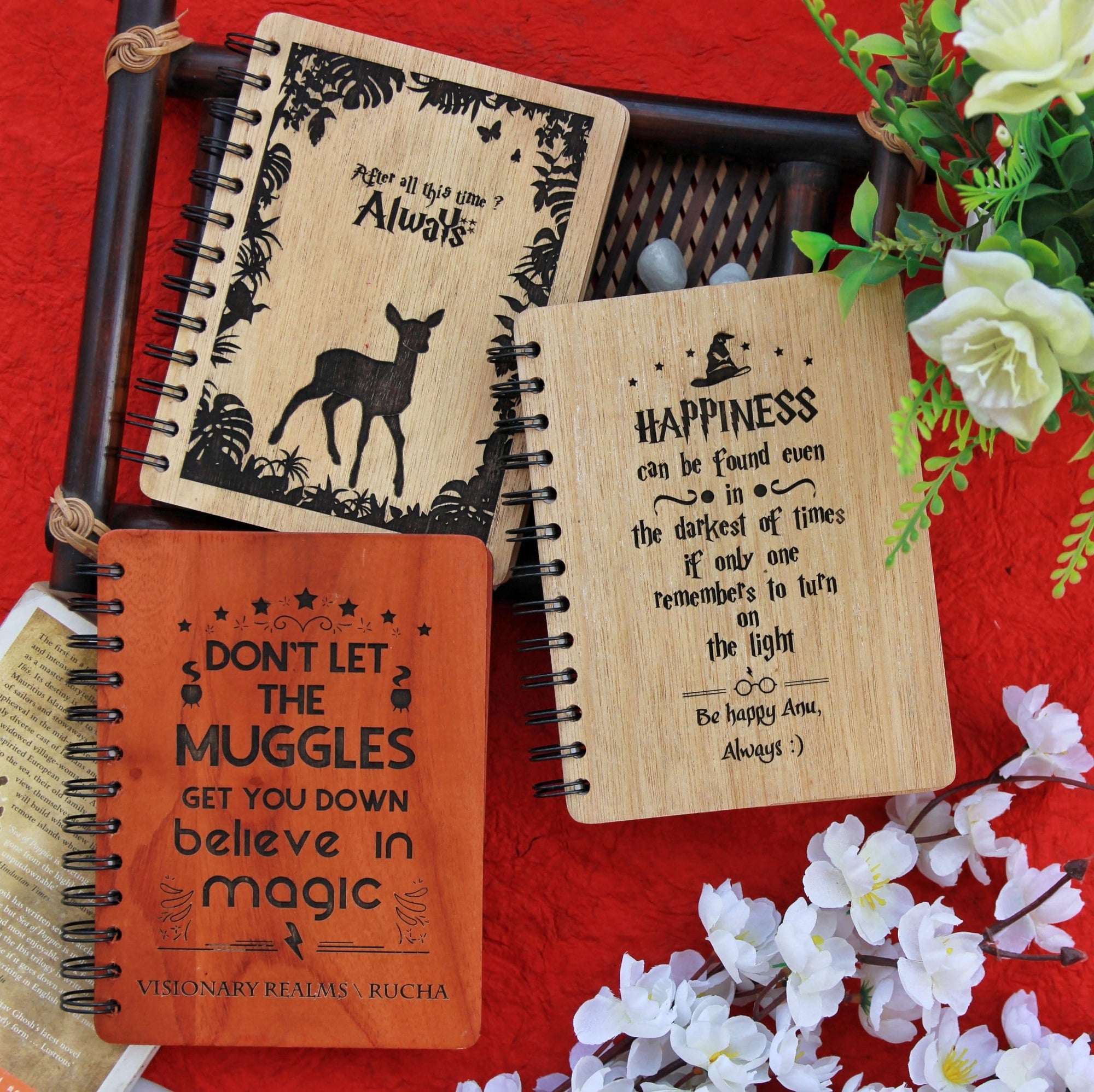 Harry Potter Wooden Notebook- Set of 3