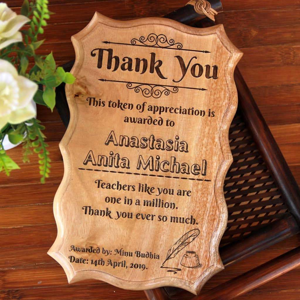 Engraved Wooden Certificate of Appreciation | Corporate Event Gift