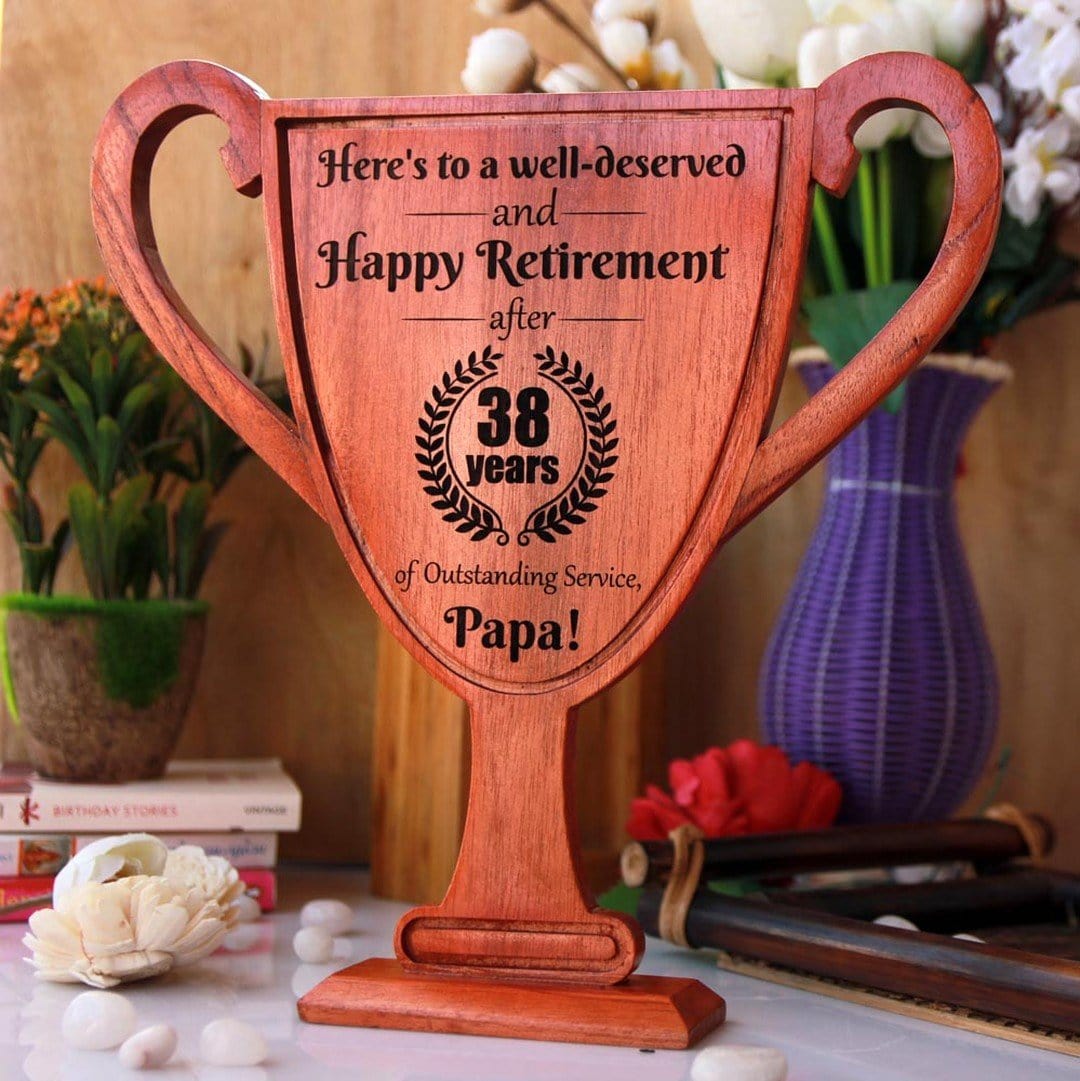 Wooden Office Retirement Trophy