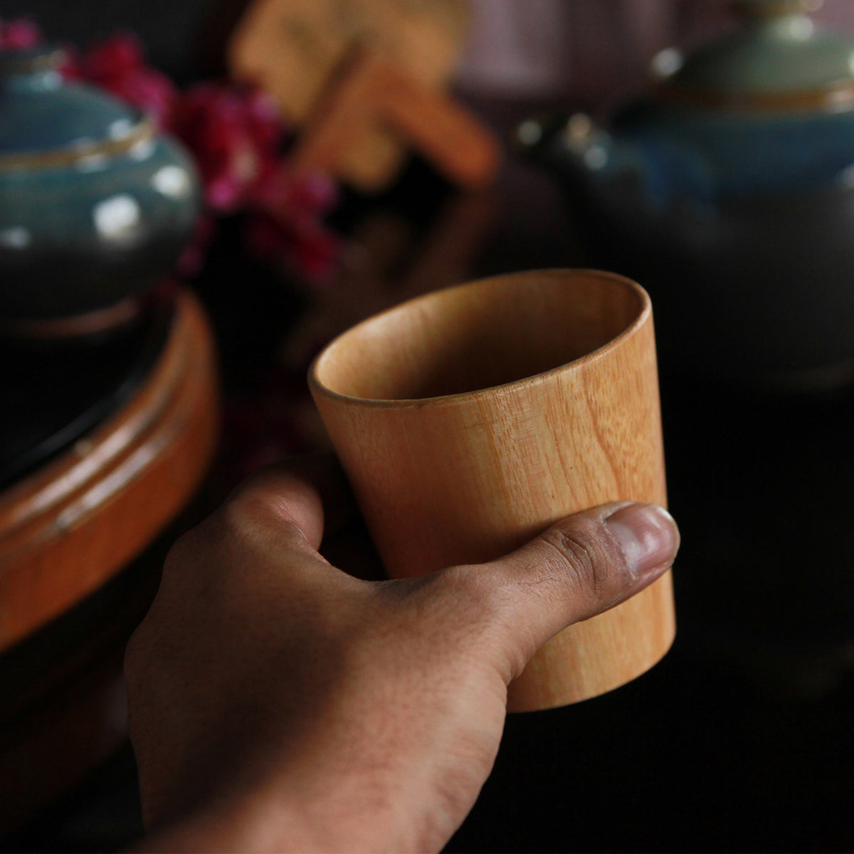 Personalized Neem Wood Tea &amp; Coffee Cup Set