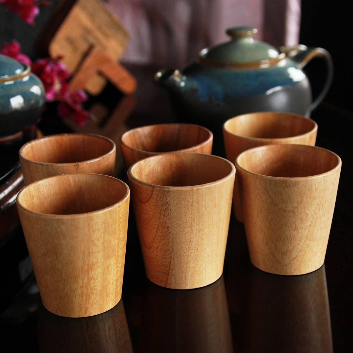 Personalized Neem Wood Tea &amp; Coffee Cup Set