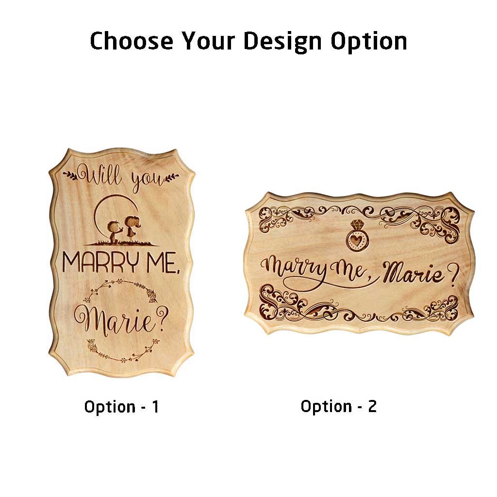 Marry Me Wedding Sign - Will You Marry Me Signs - Wood Carved Signs - Wedding Proposal Ideas with Wooden Signs by Woodgeek Store