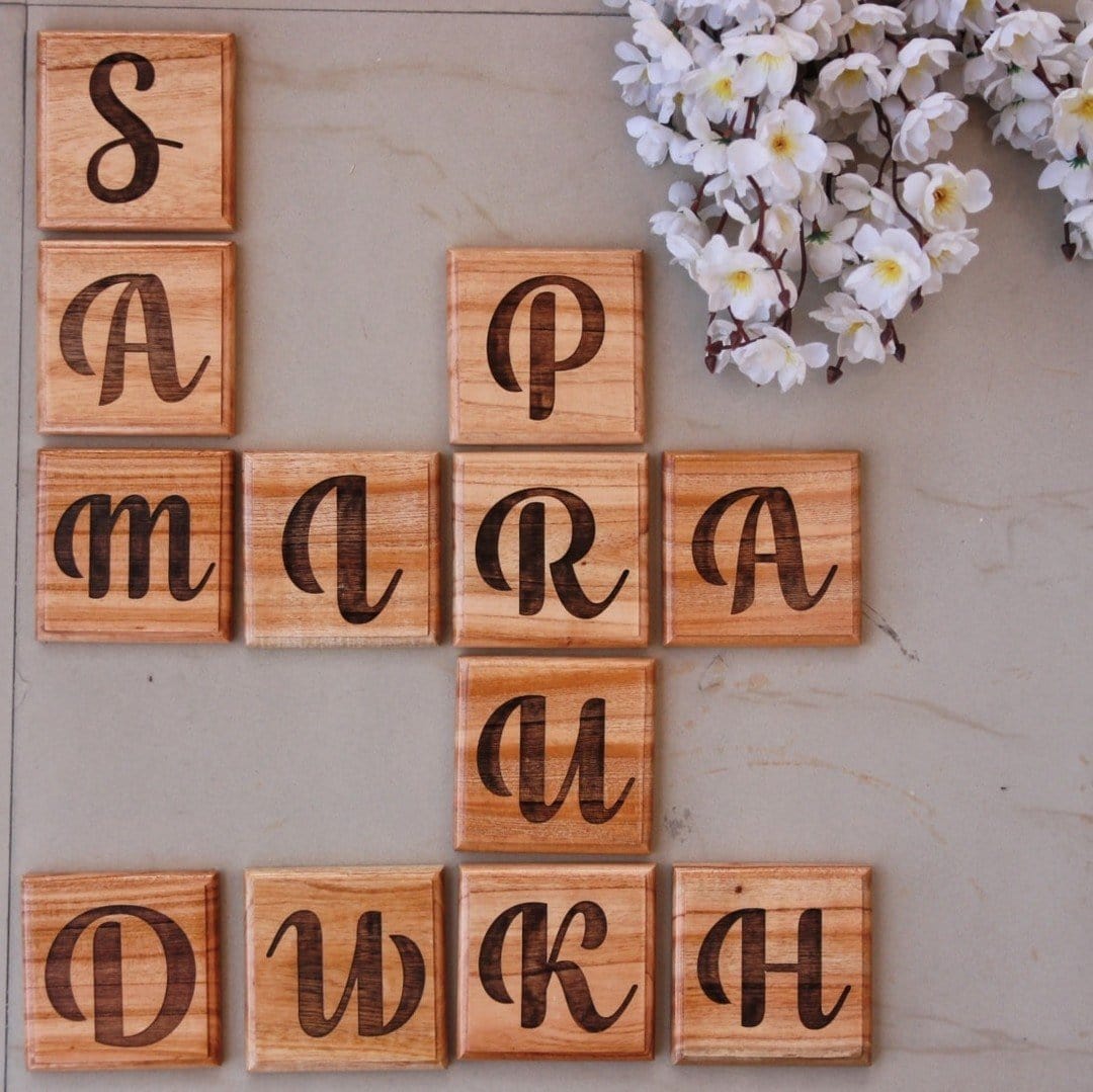 Personalized Family Tree Wooden Crossword Wall Art Home Decor Gifts