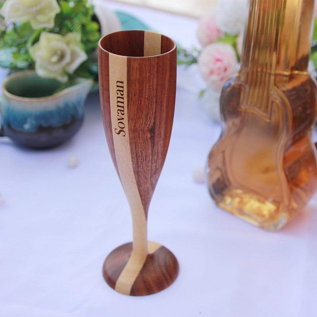 Champagne Glasses | Classy Champagne Flutes | Handmade Wooden Wine Goblets