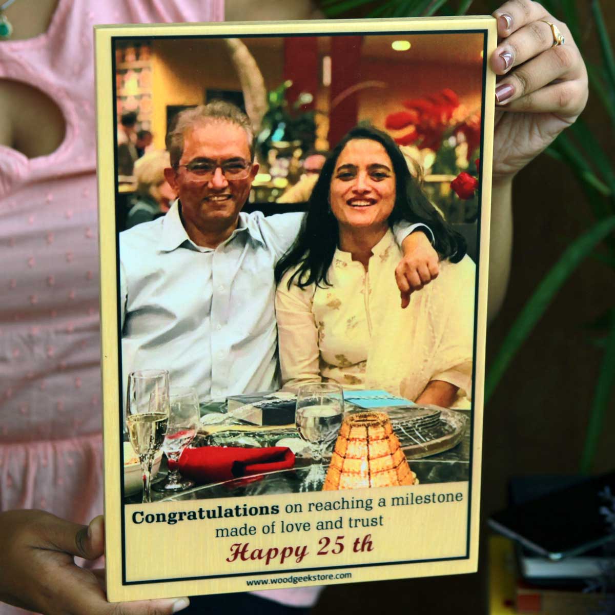 Personalized 25th Marriage Anniversary Gift | Photo Print On Wood