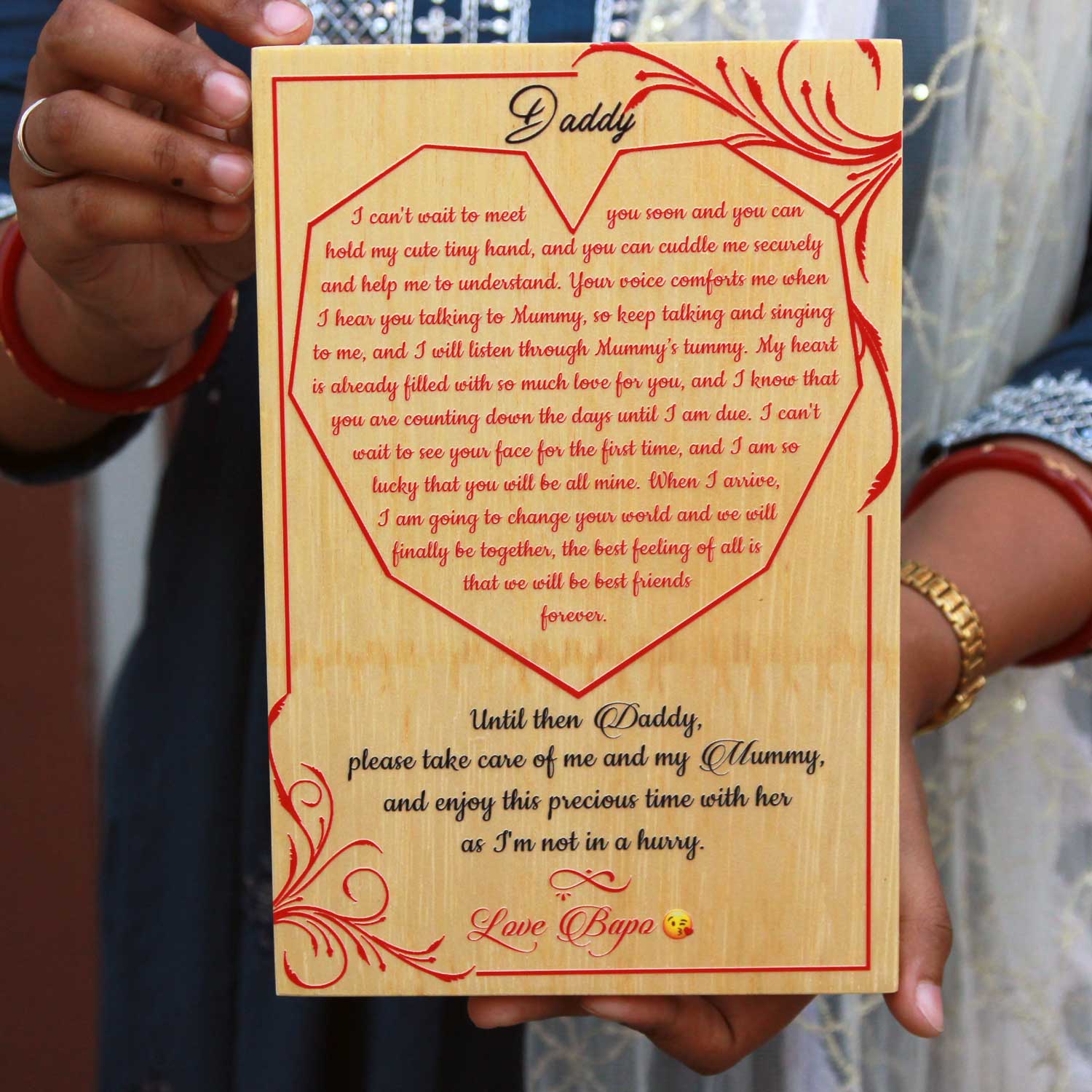 Personalized Letter To Dad On Wood Frame | Prints On Wood