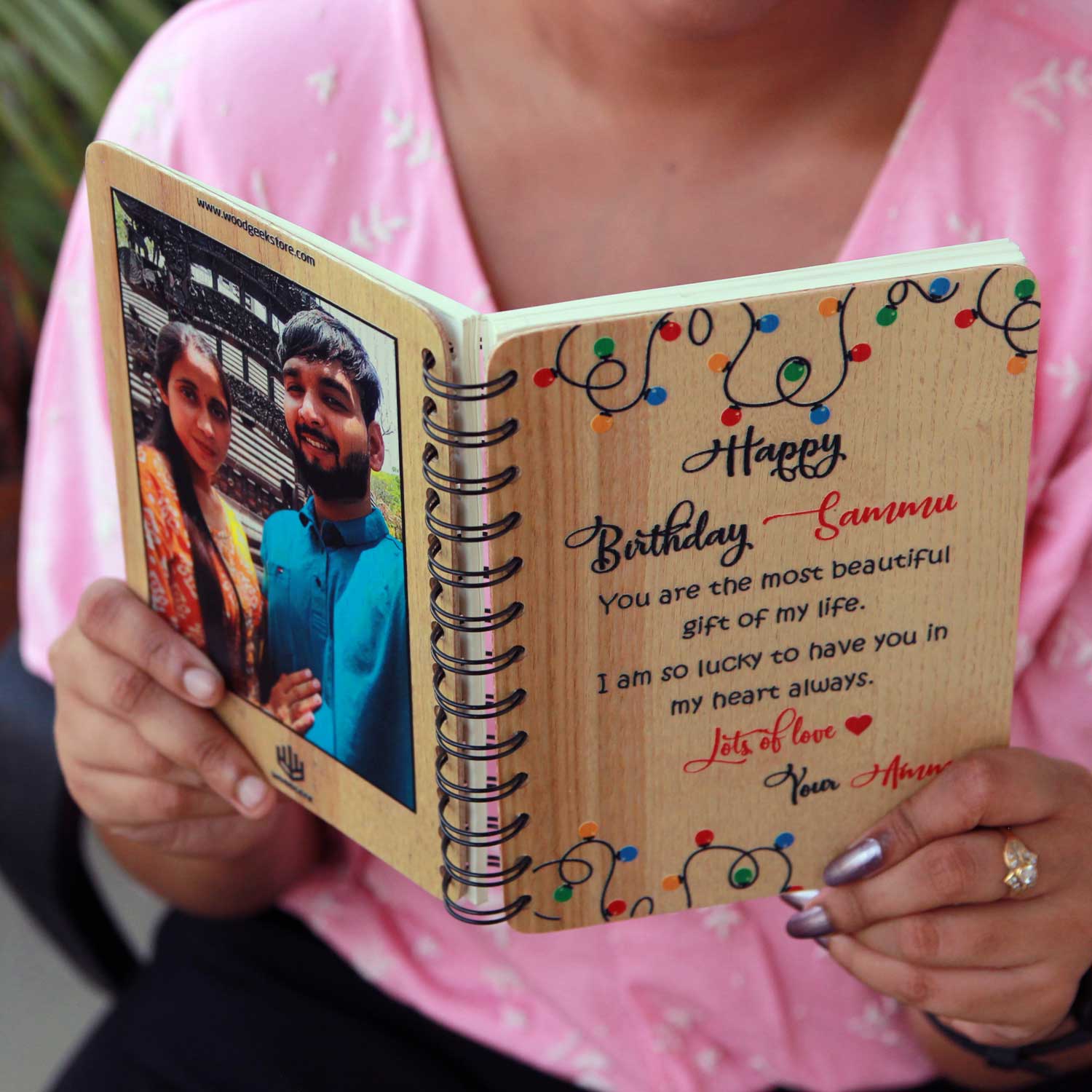 Personalized Birthday Gift For Husband & Wife | Photo Wood Diary