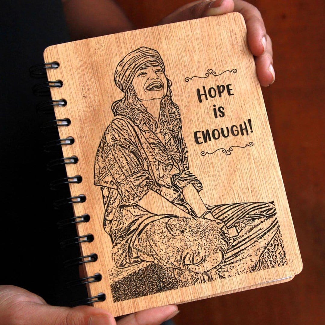 Hope Is Enough - Personalized Wood Notebook