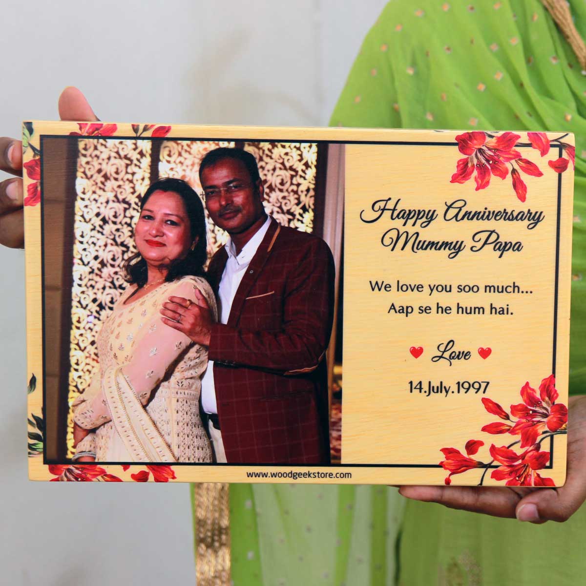 Personalized 50th Marriage Anniversary Gift | Photo Print On Wood