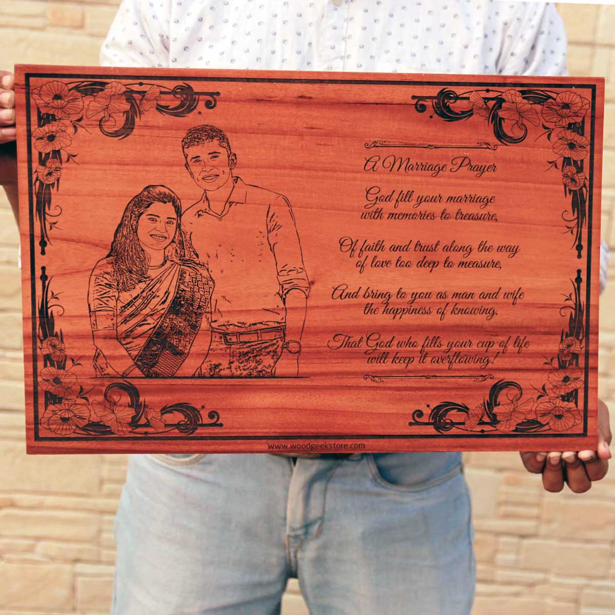 Till The End Of Time Personalized Romantic Wood Plaque | Birthday Gift For Husband & Wife