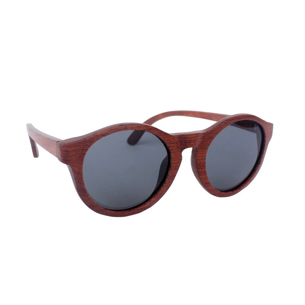 The Hipster - rosewood round sunglasses