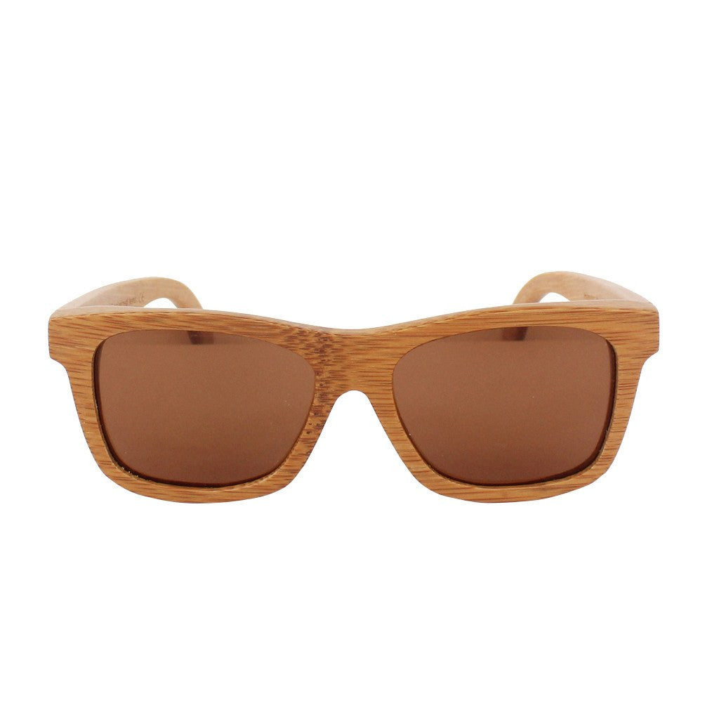 SUNGLASSES - The Journeyman - Brown Bamboo Wood Square Sunglasses