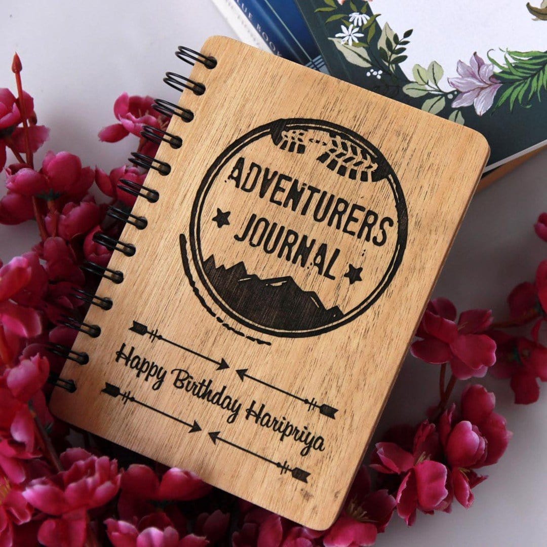 Adventurers Journal - Personalized Wooden Notebook