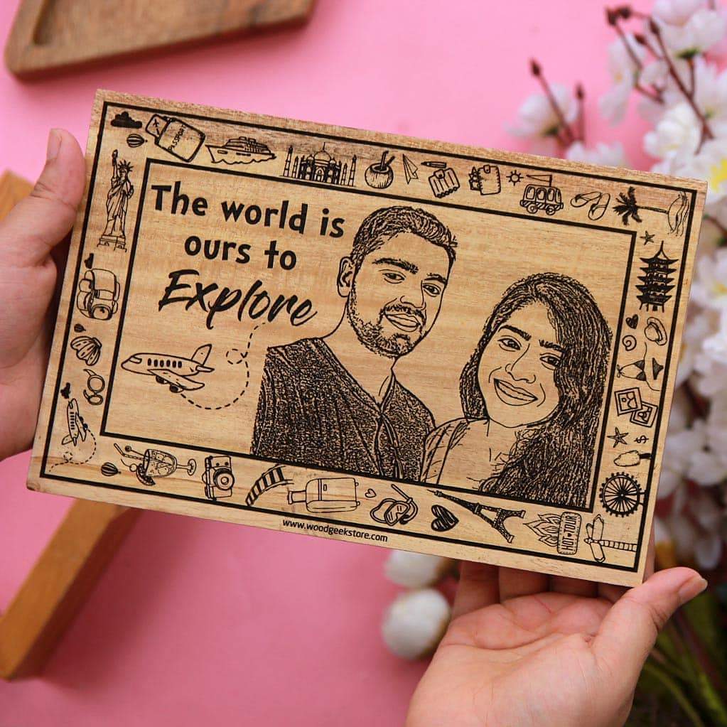 The World Is Ours To Explore Personalized Wooden Frame