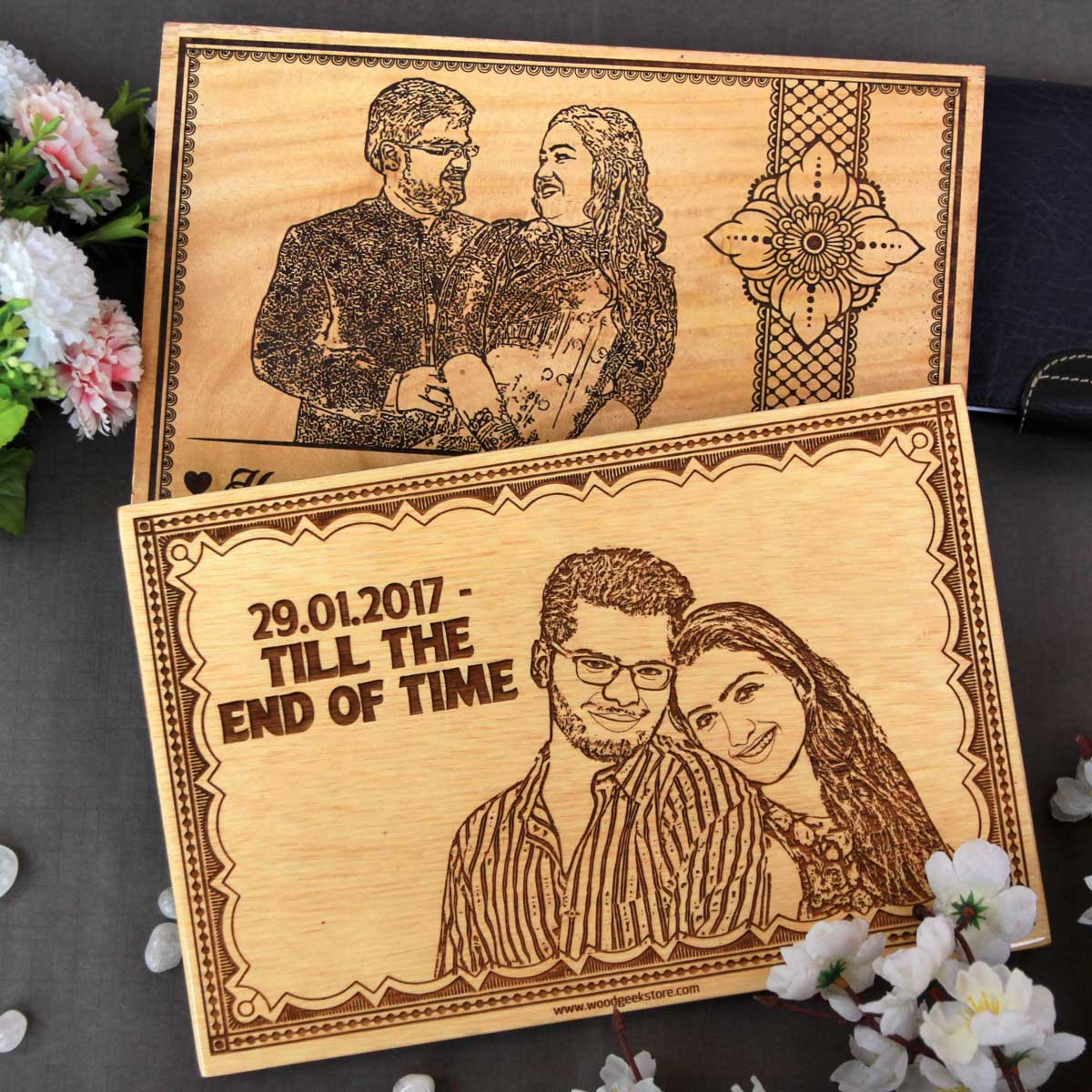 Till The End Of Time Personalized Romantic Wood Plaque | Birthday Gift For Husband & Wife