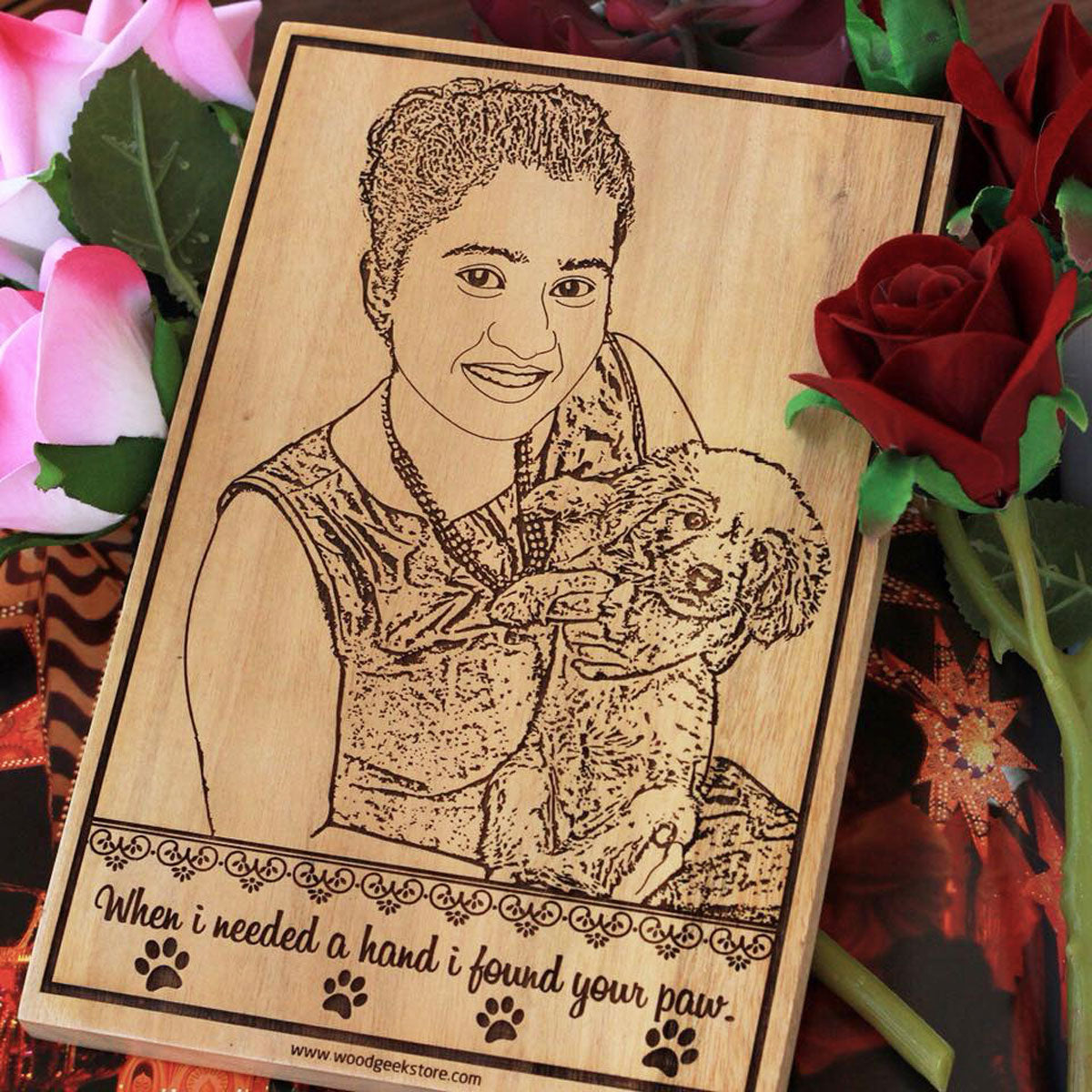 When I Needed A Hand I Found Your Paw - Personalized Wooden Frame Gift For Dog Lovers