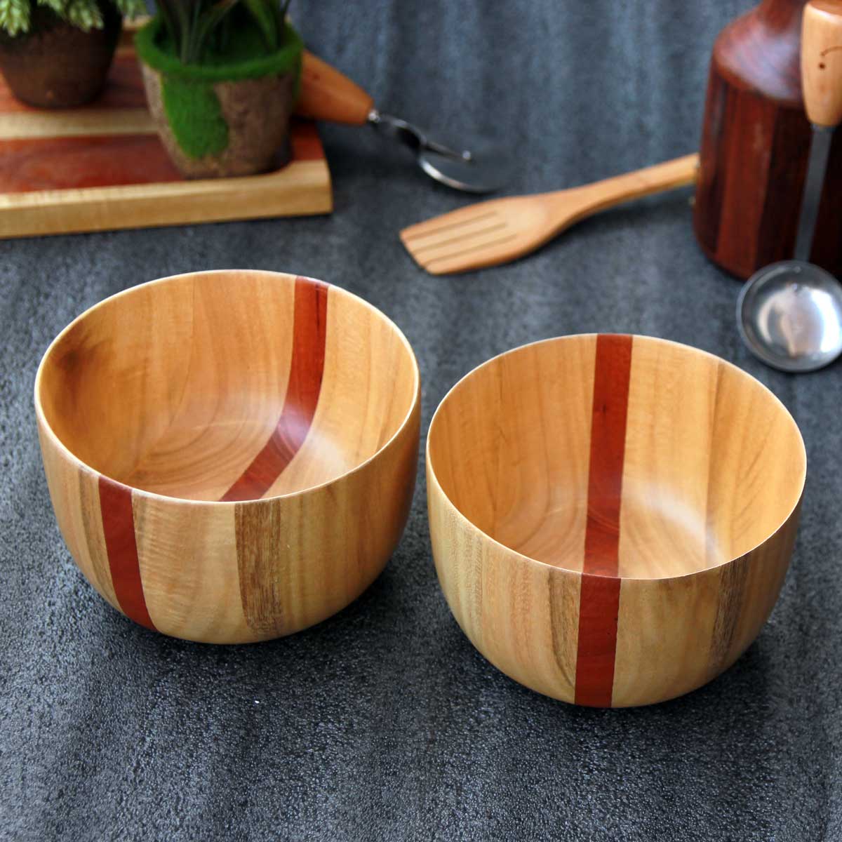Wooden Serving Bowls - Set of 2 | Birthday Gift For Mom