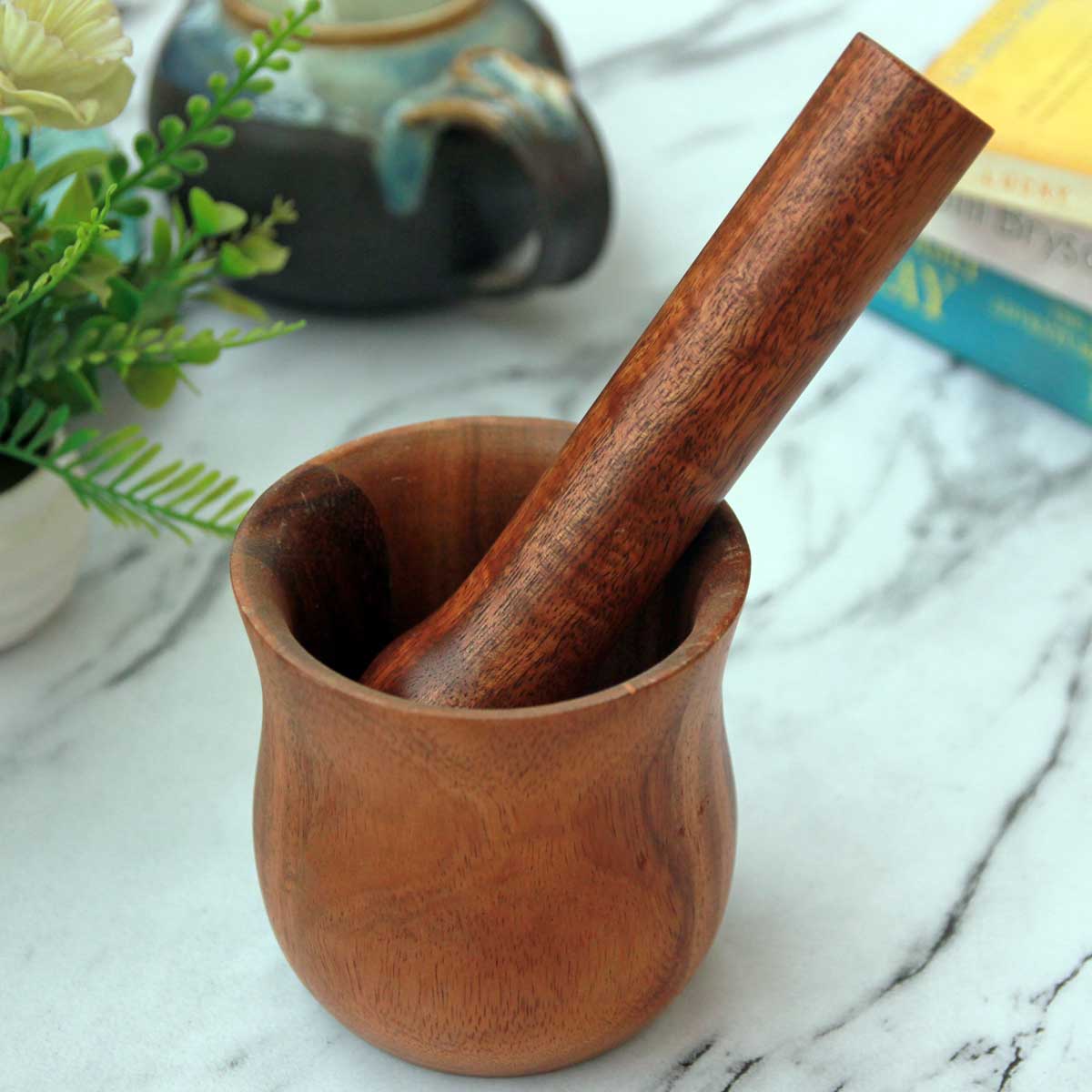 Wood Mortar & Pestle | Spice Masher | Okhli | Khalbatta | Gift for Mom