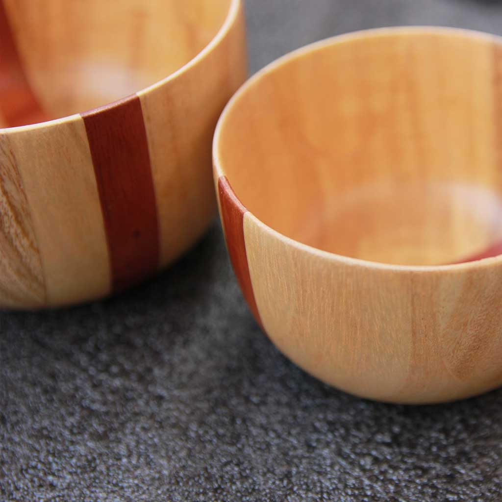 wooden bowls closeup made from birch wood by woodgeek store